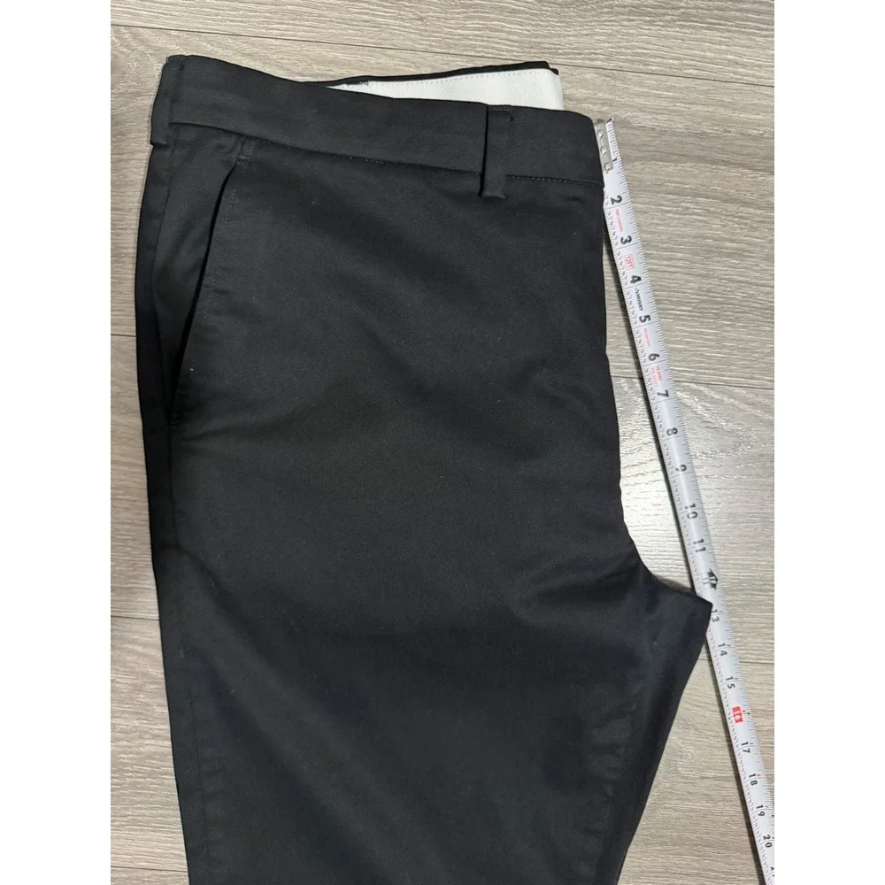 George Mens Chino Pants 42x30 Black Soot Stretch Straight Leg GM09493 Minimalist